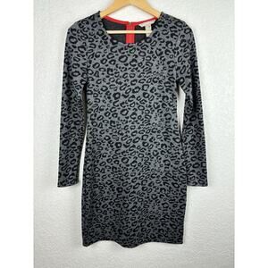 Banana Republic Leopard Womens Dress‎ Size 4P Black Gray Career Cheetah Work